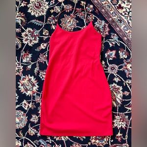 Red sexy dress open back